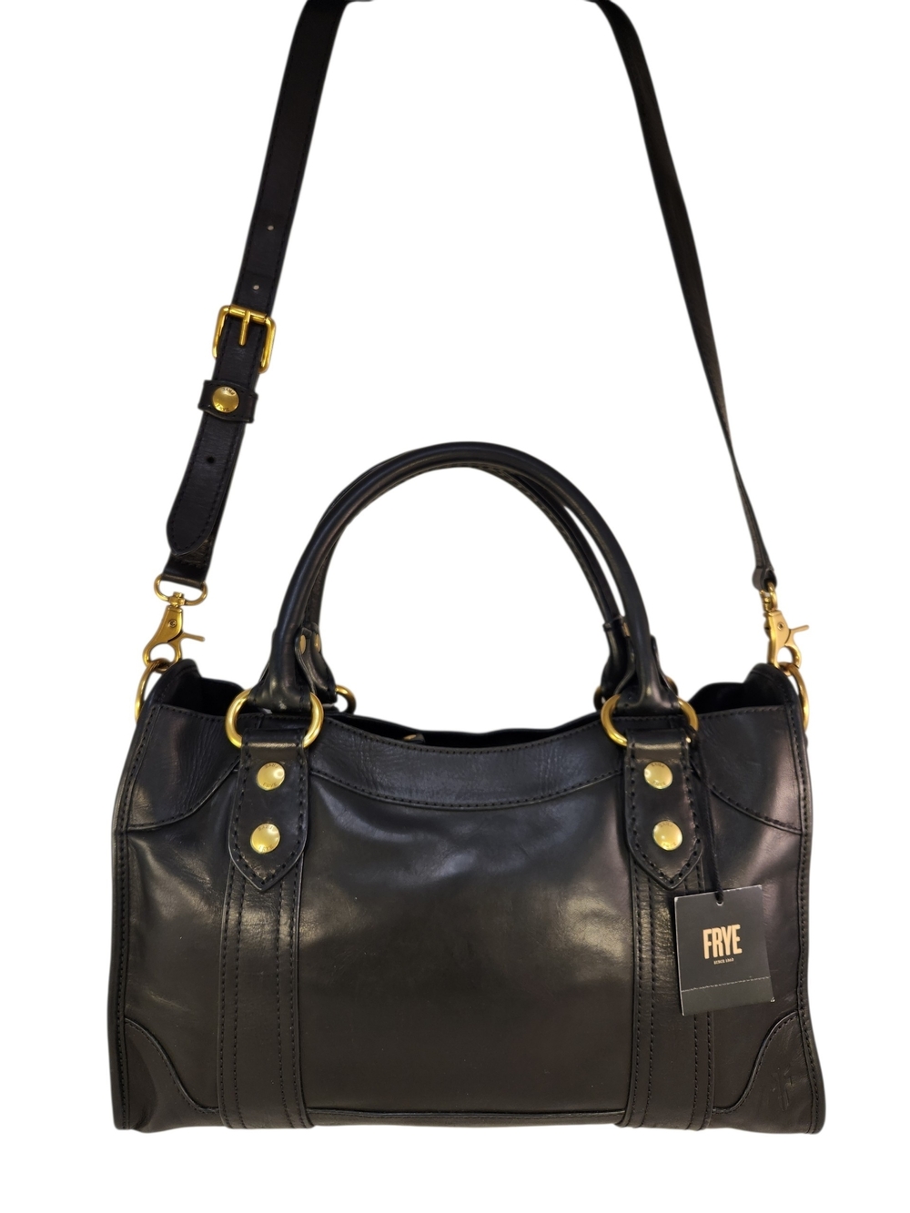 FRYE  MEL SATCHEL DOCTOR BAG BLACK PURSE NEW WITH TAG AND DUST BAG